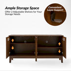 Enfilade géométrique Mid-Century avec étagères réglables, 152 cm