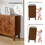 Enfilade géométrique Mid-Century avec étagères réglables, 152 cm