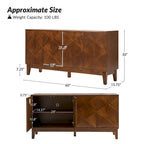 Enfilade géométrique Mid-Century avec étagères réglables, 152 cm