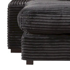 Chaise longue capitonnée en velours côtelé avec structure en bois