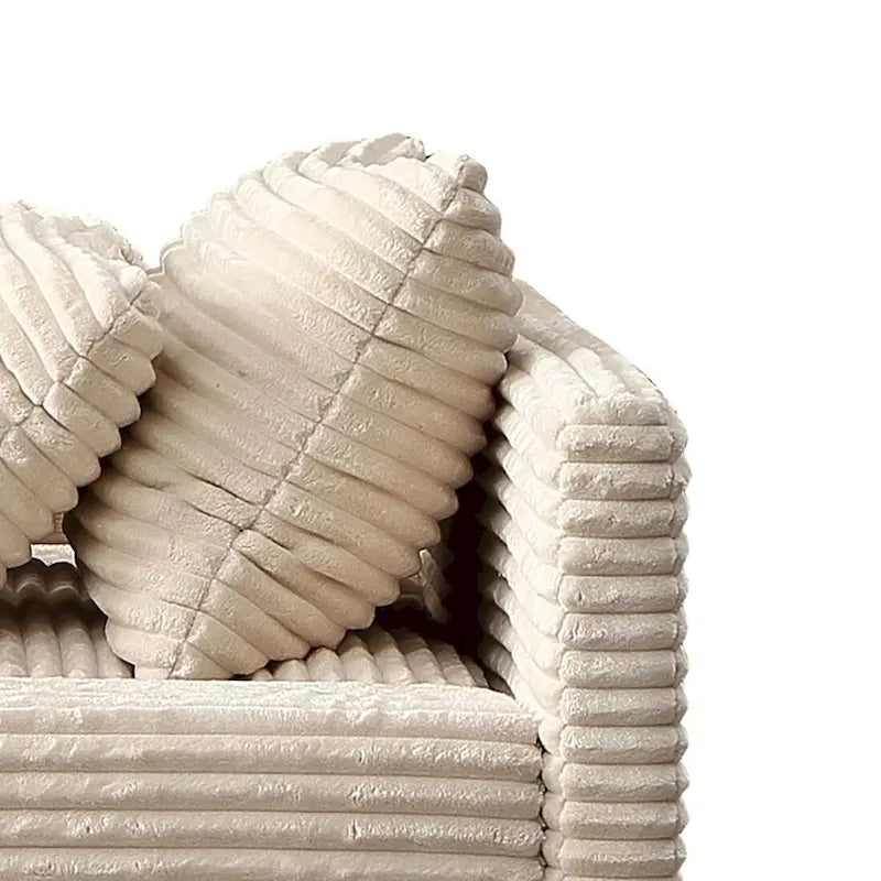 Chaise longue capitonnée en velours côtelé avec structure en bois