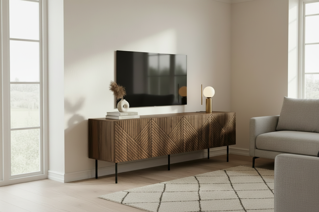 Art Deco TV Stand Wide Angle View